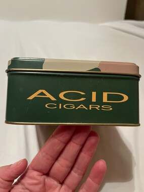 Drew Estate ACID Cigars Empty Metal Collector Tin Camo Motorcycle Storage Box